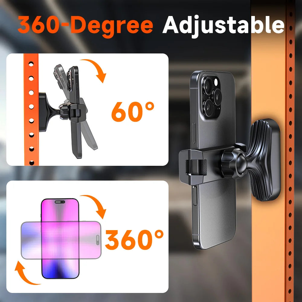 Magnetischer Handyhalter für das Gym 360°, N52 Magnete, Content & Training