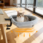 LEVITA DeskNest™ Fold – Homeoffice Katzenbett grau, faltbar waschbar Katzenbett für Schreibtische