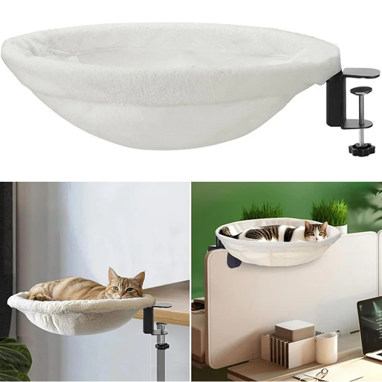 LEVITA DeskNest™ – Homeoffice Katzenbett weiß, Katzenbett für Schreibtische