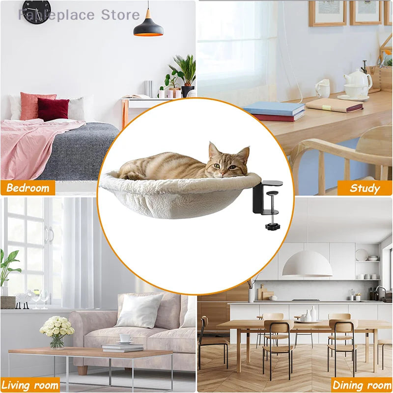 LEVITA DeskNest™ – Homeoffice Katzenbett weiß, Katzenbett für Schreibtische