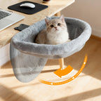 LEVITA DeskNest™ Fold – Homeoffice Katzenbett grau, faltbar waschbar Katzenbett für Schreibtische